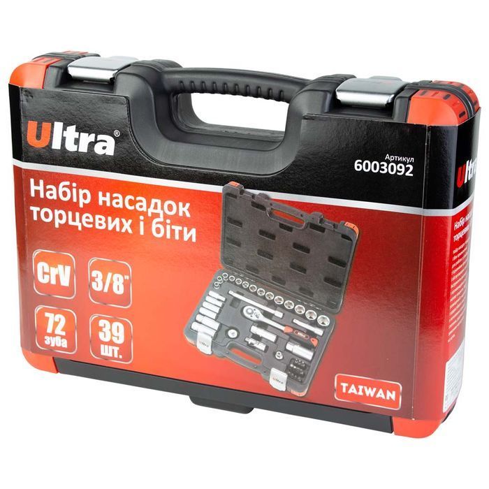 Набор насадок торцевых и бит Ultra 3/8" 39 шт CrV (6003092) фото 11