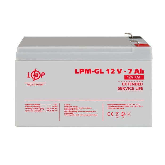 Акумулятор гелевий LogicPower LPM-GL 12V - 7 Ah 6560 фото 2