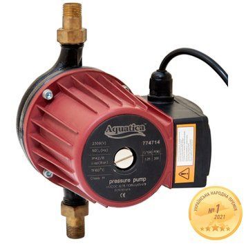 Насос для повышения давления Aquatica 270Вт Hmax 12м Qmax 47л/мин 195мм 774714 фото 1