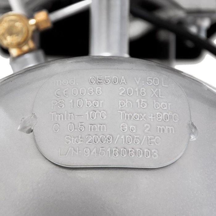 Компрессор двухцилиндровый 2.5кВт 455л/мин 10бар 50л (2 крана) SIGMA (7043721) фото 7