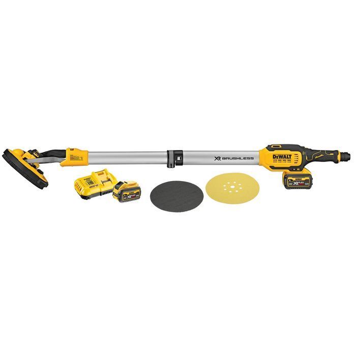 Шліфмашина ексцентрикова акумуляторна безщіткова DeWALT, XR Li-Ion 18 В 8Аг, розмір підошви 225 мм, 700-1200 об/хв, вага 3.9 кг, 2 акумулятори, зарядний пристрій, сумка фото 2