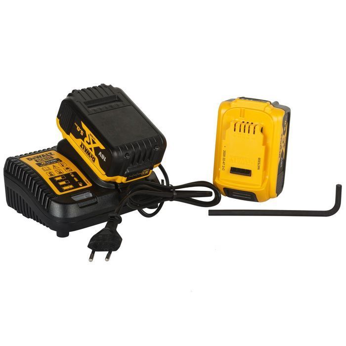 Шліфмашина кутова акумуляторна безщіткова DeWALT, XR Li-Ion 18 В PowerStack 3.5 Аг, d=125 мм, 9000 об/хв, повзунковий (клавішний) вимикач, вага 1.74 кг, 2 акумулятори XR Li-Ion 18 В PowerStack 3.5 Аг, зарядний пристрій, валіза TSTAK фото 6