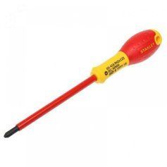 Отвертка электрика FatMax VDE 1000V изолированная с жалом под шлиц Ph2 длиной 125 мм STANLEY 0-65-416 фото 1