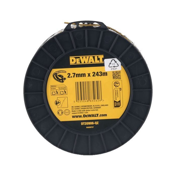 Косильна жилка DeWALT, діаметр 2.7 мм, довжина 210 м, кручена фото 3