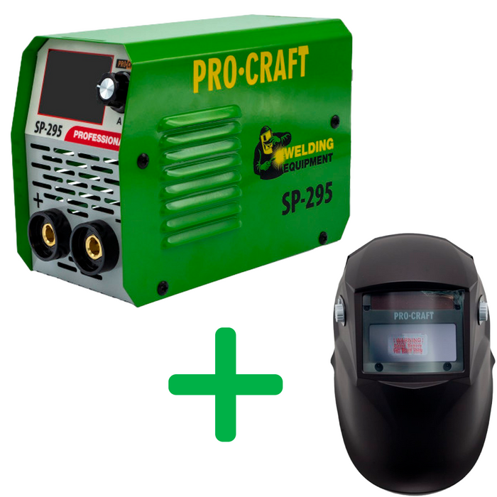 Комплект инверторный сварочный аппарат Procraft SP295 NEW + Маска сварочная Procraft SPH90-800-B фото 1