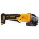 Шліфмашина кутова акумуляторна безщіткова DeWALT, 18В XR Li-lon , d=125 мм, 9000 об/хв, лопатковий (педальний) вимикач, вага 1.61 кг, без акумулятора і зарядного пристрою, TSTAK
