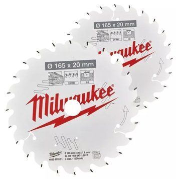 Пильний диск Milwaukee 165х20х40T/40T, 2 шт. (4932492433) фото 1