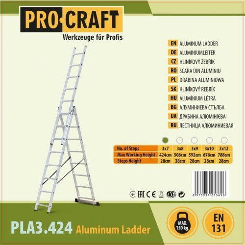 Драбина алюмінієва універсальна Procraft PLA3.424 фото 7