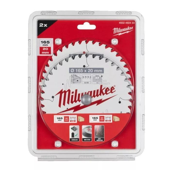 Пильний диск Milwaukee 165х20х40T/40T, 2 шт. (4932492433) фото 2