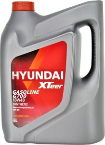 Моторна олія бензин 10W-40 (HYUNDAI XTeer) Gasoline G700 6л. фото 1