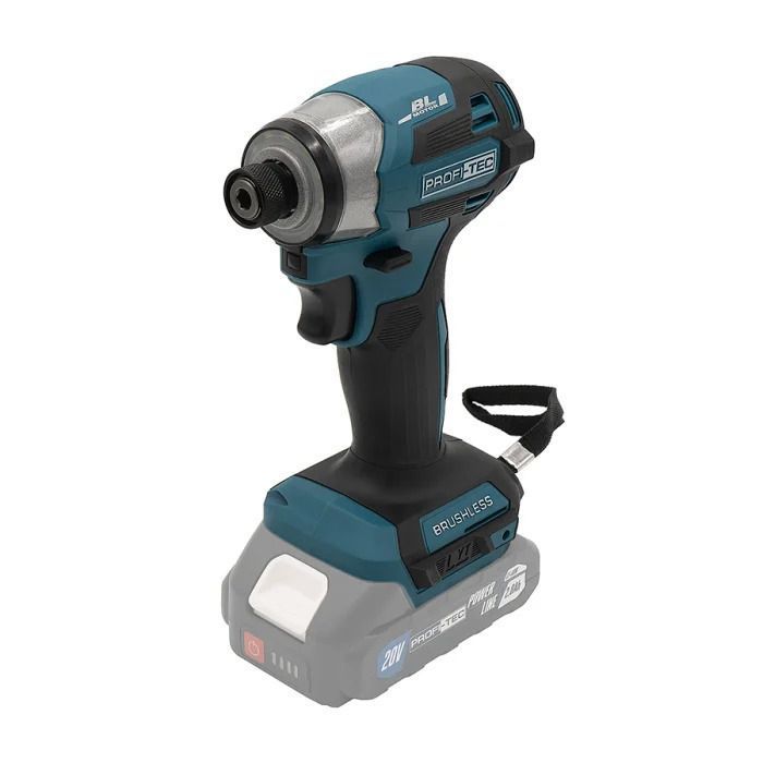 Акумуляторний імпульсний гвинтоверт PROFI-TEC PID1820BL (20 В, безщітковий двигун, 180 Нм, хвостовик 1/4&Prime;) 2&times;PT2020MP (2.0 Аг), ЗП BC20V, Кейс фото 2