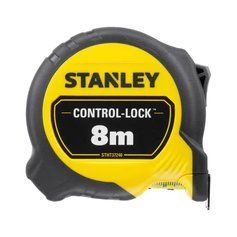 Рулетка вимірювальна CONTROL-LOCK довжиною 8 м, шириною 25 мм, в прогумованому корпусі, з двосторонньою шкалою STANLEY STHT37240-3 фото 1