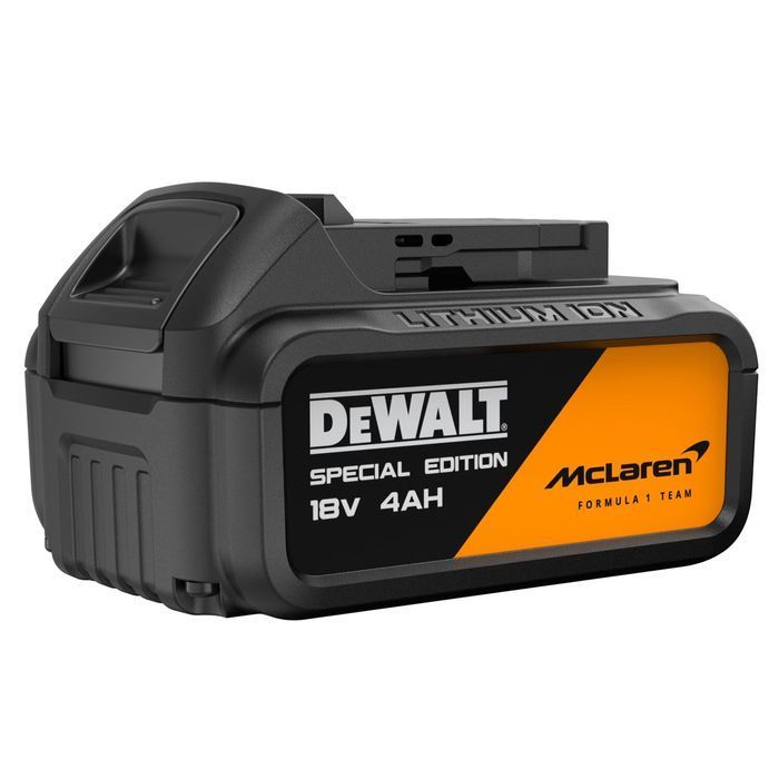 Шурупокрут ударний DeWALT, McLaren F1 TEAM SPECIAL EDITION, безщітковий, XR Li-Ion 18 В 5 Аг, 206,2 Нм, 3250 об/хв, 3800 уд/хв, розмір тримача насадок 6,35 мм (1/4), кількість швидкостей - 3, вага 0,95 кг, 2 акумулятори, зарядний пристрій, валіза TSTAK фото 8