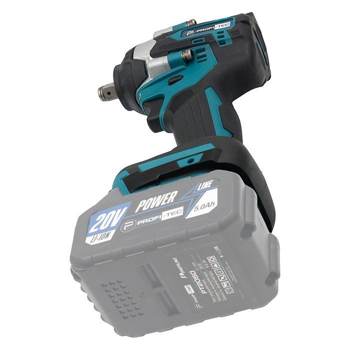 Акумуляторний ударний гайковерт PROFI-TEC DTW500BL (20 В, безщітковий двигун, 350 Нм, хвостовик 1/2&Prime;), головки 13, 17, 19, 21 мм, КЕЙС фото 6
