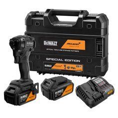 Шурупокрут ударний DeWALT, McLaren F1 TEAM SPECIAL EDITION, безщітковий, XR Li-Ion 18 В 4 Аг, 206,2 Нм, 3250 об/хв, 3800 уд/хв, розмір тримача насадок 6,35 мм (1/4), кількість швидкостей - 3, вага 0,95 кг, 2 акумулятори, зарядний пристрый, валіза TSTAK фото 1