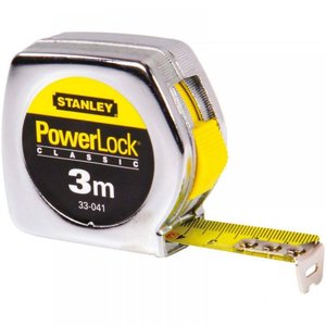 Рулетка измерительная Powerlock® длиной 3 м, шириной 19 мм в хромированном пластмассовом корпусе STANLEY 0-33-041 фото 1