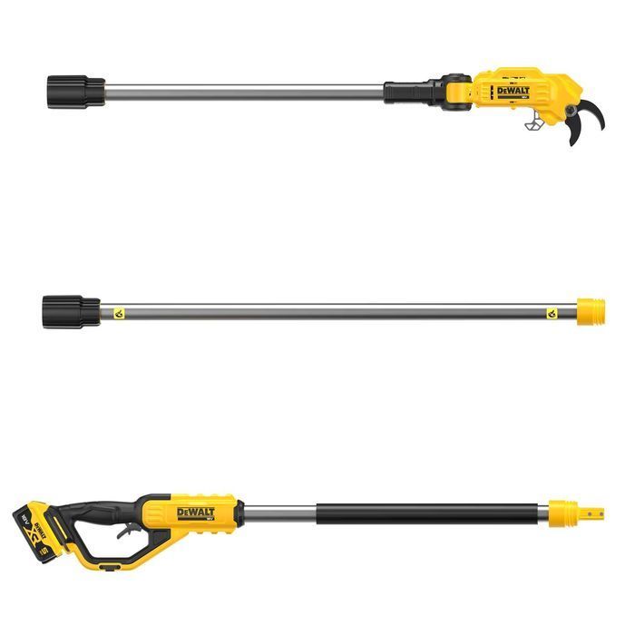 Ножиці садові - секатор зі штангою DeWALT, 18В XR Li-lon 5 Аг, довжина інструменту до 3-х метрів, діаметр різу гілок до 38 мм, вага без акумулятора 3.3 кг, 1 акумулятор, зарядний пристрій, картон фото 4