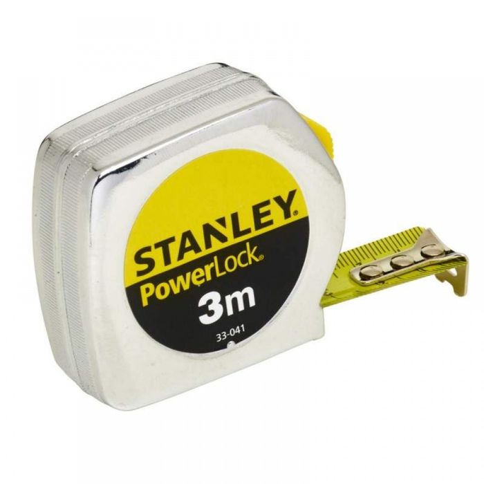 Рулетка вимірювальна Powerlock® довжиною 3 м, шириною 19 мм у хромованому пластмасовому корпусі STANLEY 0-33-041 фото 2