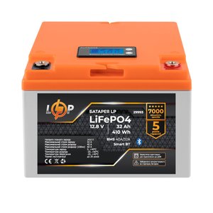 Аккумулятор LogicPower LiFePO4 12,8V - 32 Ah (410Wh) (BMS 40А/32A) пластик LCD Smart BT 29993 фото 1