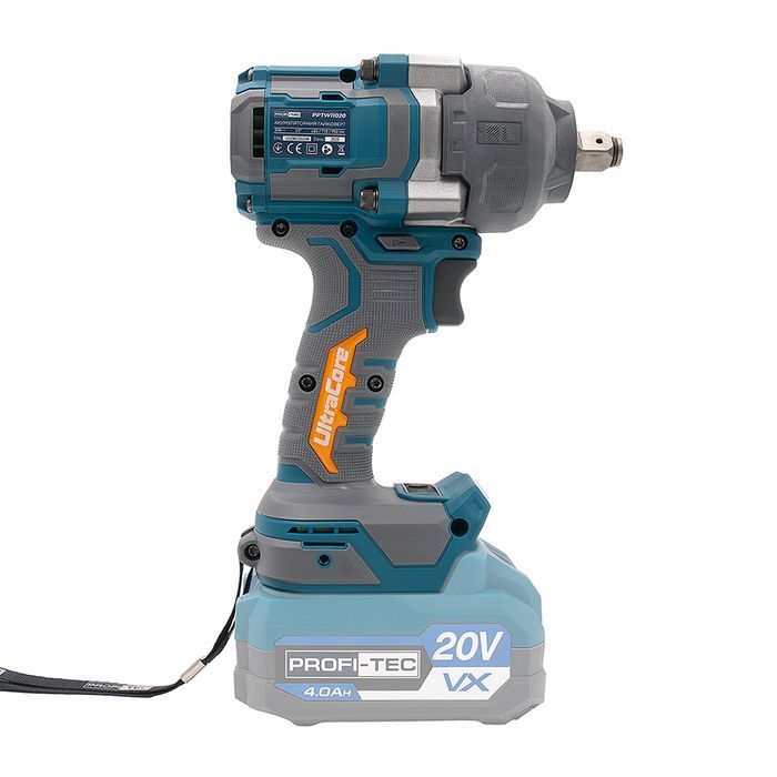 Акумуляторний гайковерт PROFI-TEC PPTW11020 (20 В, безщітковий двигун, 1100 Нм, хвостовик 1/2&Prime;) 2&times;PT2040EP (4.0 Аг), зарядне BC20, СУМКА фото 3