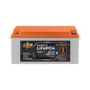 Аккумулятор LogicPower LiFePO4 12,8V - 200 Ah (2560Wh) (BMS 200A/100А) пластик Smart BT 30172 фото 1