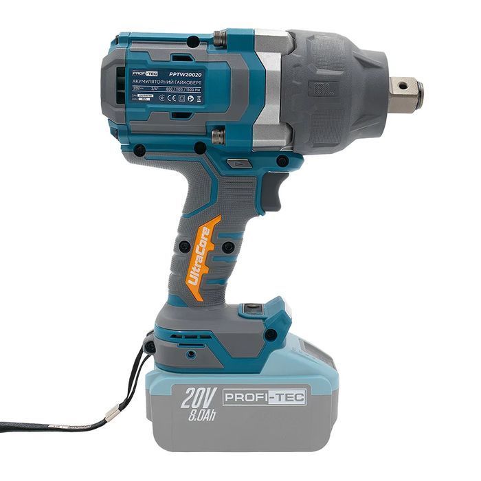 Акумуляторний гайковерт PROFI-TEC PPTW20020 (20 В, безщітковий двигун, 2000 Нм, хвостовик 3/4&Prime;) без АКБ та ЗП, КЕЙС фото 3