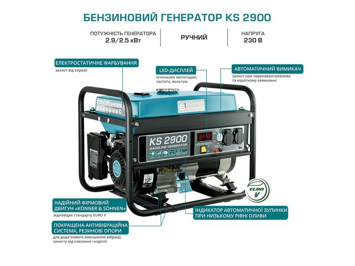 Бензиновый генератор Konner&Sohnen KS 2900 фото 6