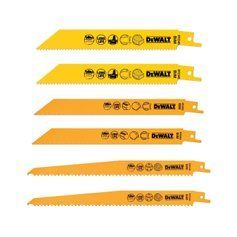 Набір полотен пиляльних DeWALT, деревина/деревина з цвяхами/метал, BIM, для шабельних пил, 6 шт., DT2345 - 2 шт., DT2349 - 2 шт., DT2353 - 2 шт. фото 1