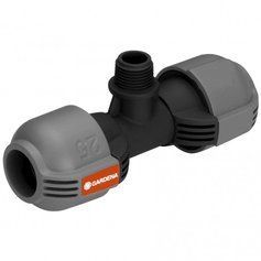 Соединитель T-образный Gardena Quick & Easy с наружной резьбой 25 мм х 1/2 (02786-20) фото 1