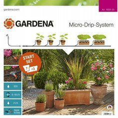 Комплект мікрокрапельного поливу Gardena Micro-Drip-System Starter Set M для квіткових горщиків або вазонів (13001-20) фото 1