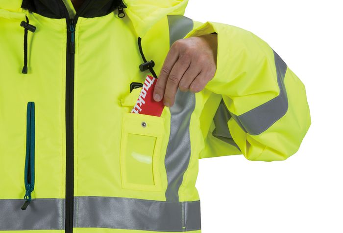 Акумуляторна куртка зі світловідбивачами та підігрівом Makita CJ106DZL фото 3
