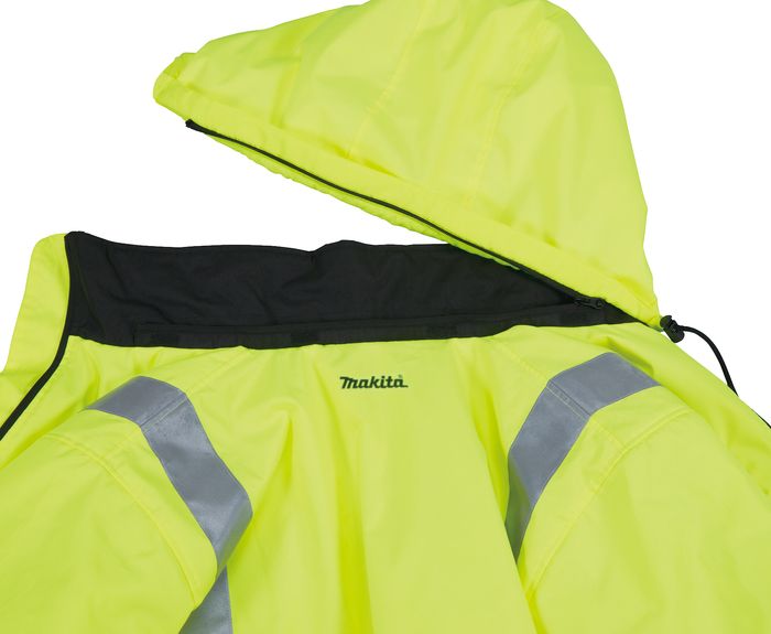 Аккумуляторная куртка со светоотражателями и подогревом Makita CJ106DZL фото 4