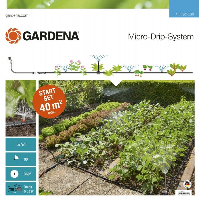 Комплект микрокапельного полива Gardena Micro-Drip-System для клумб и грядок до 40 м2 (13015-20) фото 1