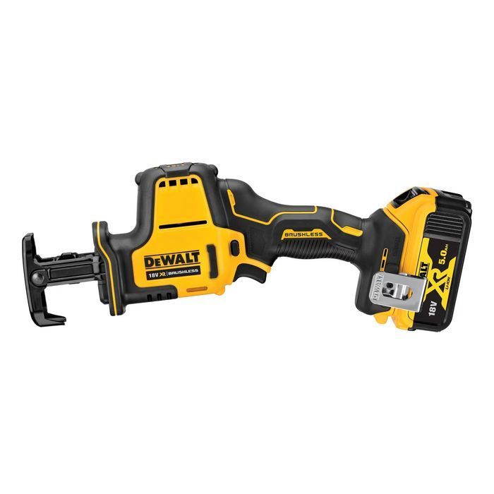 Пилка шабельна акумуляторна DeWALT, 18 В XR Li-lon 5 Аг, безщіткова, 0 - 2800 ход/хв, величина ходу 16 мм, вага 1.43 кг, 2 акумулятори, ЗП, TSTAK фото 2