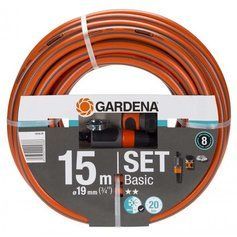 Шланг с комплектом для полива от насоса Gardena Basic 19 мм (3/4"), 15 м Set (18134-29) фото 1