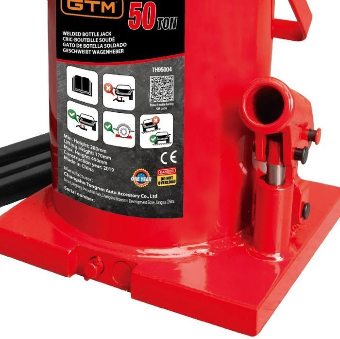 Домкрат бутылочный гидравлический GTM TH95004 фото 3