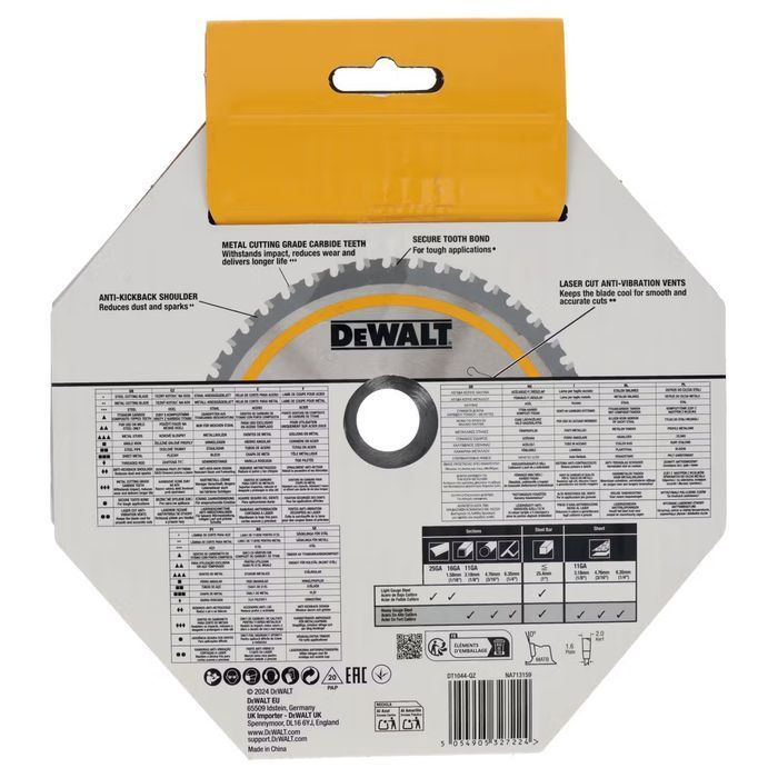 Диск пильный METAL CUTTING DeWALT DT1044 фото 6