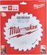 Пильный диск PFTE THIN KERF MILWAUKEE, диаметр 190х30х1,6мм, 16 зуб.