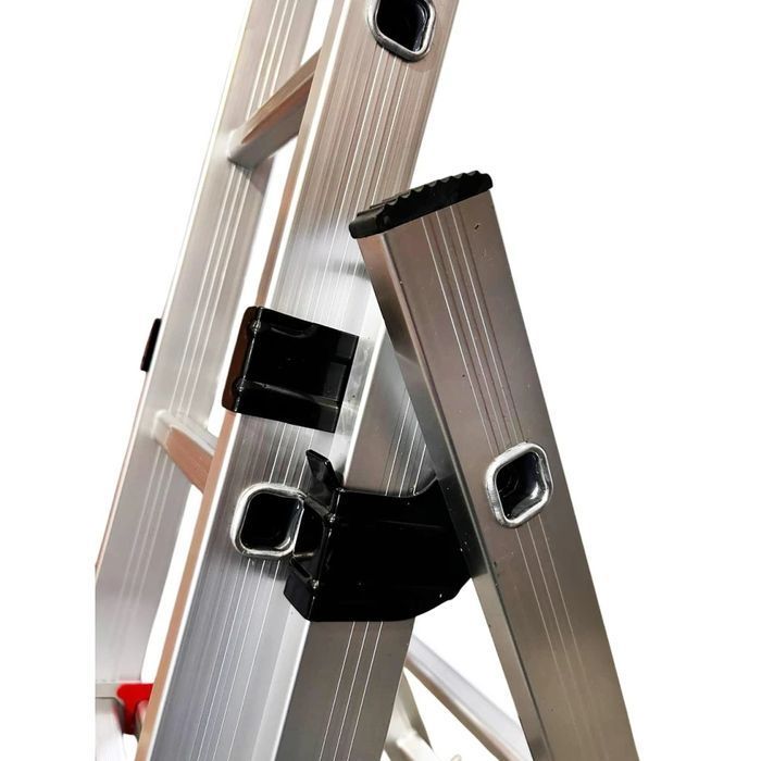 Лестница алюминиевая трёхсекционная GTM KME312 3x12 ступенек 3.26-8.12м (KME312) фото 3