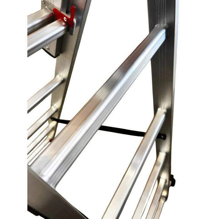 Лестница алюминиевая трёхсекционная GTM KME312 3x12 ступенек 3.26-8.12м (KME312) фото 8