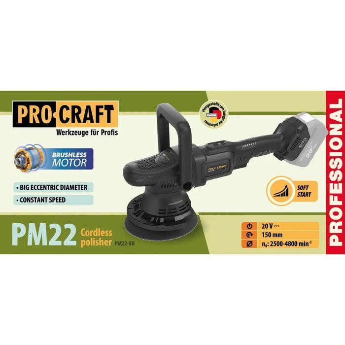 Акумуляторна полірувальна машина Procraft PM22 (без акб і зп) фото 2