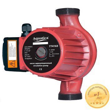 Насос циркуляционный Aquatica 0.5кВт Hmax 12м Qmax 190л/мин 220мм 774163 фото 1